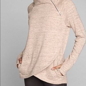 Athleta Cozy Karma Asym Pullover - Oatmeal, XS